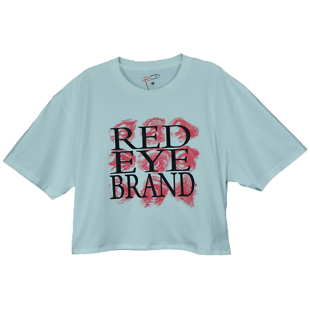 CROPPED VISUAL IDENTITY TEE // METALLIC RED